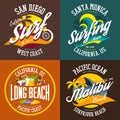 California or USA beach signs for t-shirts