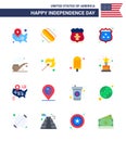 16 USA Flat Pack of Independence Day Signs and Symbols of smoke; police; sheild; shield; american