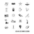 set of usa icons. Vector illustration decorative design Royalty Free Stock Photo