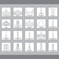 Set of USA landmark icons. Vector illustration decorative design