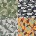 Set of USA shape camo seamless pattern. Colorful America urban camouflage. Vector fabric textile print design Royalty Free Stock Photo