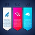 Set USB flash drive with lock, Wifi locked and Cloud computing. Business infographic template. Vector