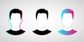 Set of user Icon - Man Male. Profile Avatar. Symbol illustration. Icon in the style of a popular social network. Icon for social Royalty Free Stock Photo