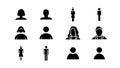 Set of user icons.