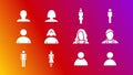 Set of user icons.