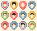 Set of 12 user icons for web sites and social network Royalty Free Stock Photo