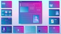 Set with user interface concept forms. Abstract web pages and ui elements Royalty Free Stock Photo