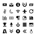 A Set of User Interface Glyph Icons