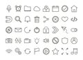 Set of user interface icons, mobile app button media and navigation linear style