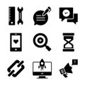 Set of user interface icons, web design, user interface, mobile, computer and other projects Royalty Free Stock Photo
