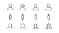 Set of user line icons.