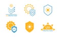 Set of UV Protection Related Vector Line Icons