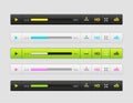 Set of ux ui audio and video media player templates Royalty Free Stock Photo