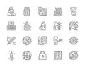 Set of Vaccination Line Icons. Medical Jar, Patient Files, Vaccine and more.
