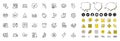 Set of Vaccination schedule, Computer cables and Swipe up line icons for web app. Pictogram icon Vector