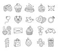 Set valentine day objects, Love icon Royalty Free Stock Photo