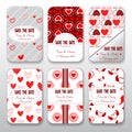 Set of valentine day and wedding templates card collection
