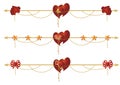 Set of valentine dividers Royalty Free Stock Photo