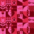 set of valentine elements with geometric concept