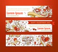 Set of Valentine's banners. Royalty Free Stock Photo