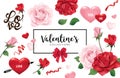 Set of Valentine`s day design elements Royalty Free Stock Photo