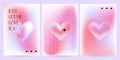 Set of Valentine's Day greeting cards. Lovely blurry modern art poster cover design. Invitation or A4 banner