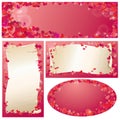 Set of Valentine`s Day horizontal, vertical, oval