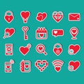 set of valentine's day icons. Vector illustration decorative design Royalty Free Stock Photo