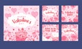 Set of Valentine s day instagram post collection Royalty Free Stock Photo