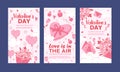 Set of Valentine s day instagram post collection Royalty Free Stock Photo