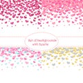 Set Valentine`s Day model. Endless pink backgrounds with hearts. Royalty Free Stock Photo
