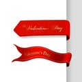 Set of Valentine's Day ribbons. Royalty Free Stock Photo