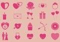 set of valentine's icons. Vector illustration decorative background design Royalty Free Stock Photo