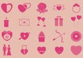set of valentine's icons. Vector illustration decorative design Royalty Free Stock Photo