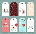 Set of Valentine s template tags for gift and presents Royalty Free Stock Photo