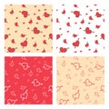 Set of Valentine seamless pattern of hearts Royalty Free Stock Photo