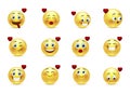 Set valentine of smilies Royalty Free Stock Photo
