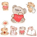 Set valentine teddy bear