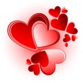 Set of valentine vector hearts