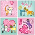 Set of Valentines Day cards