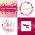 Set of Valentines Day design cards, backgrounds and banners. Royalty Free Stock Photo