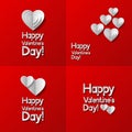 Set of Valentines day greeting cards Royalty Free Stock Photo