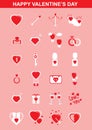 set of valentines day icons. Vector illustration decorative design Royalty Free Stock Photo