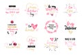 Set Of Valentines Day Label And Badges Creative Hand Drawn Lettering Elements Collection Isolated On White Background Royalty Free Stock Photo