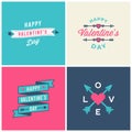 Set of Valentines day typographic greeting cards