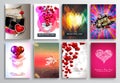 Set of Valentines Flyer Design, Invitation Cards Templates