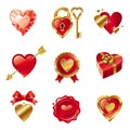 Set with Valentines signs and symbols