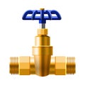 Valve ball, fittings, pipes of metal bronze, copper piping system. Valve water, oil, gas pipeline, pipes sewage