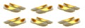 A set of variations of angles of women's summer shoes ballet flats in perspective, isolated on a white background. The