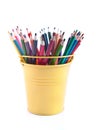 The set of varicoloured pencils in the pail Royalty Free Stock Photo